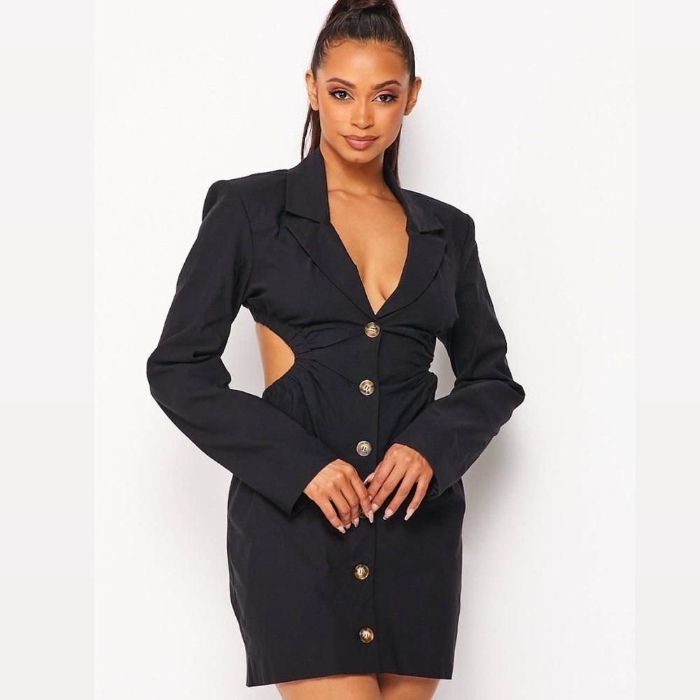Hot & Delicious sassy bestie button down cut-out mini dress size medium